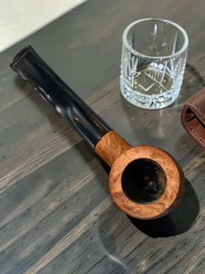 CleanTastePipe Briar Smoking Pipe, Stacked Bowl Design, 5-Inch Length
