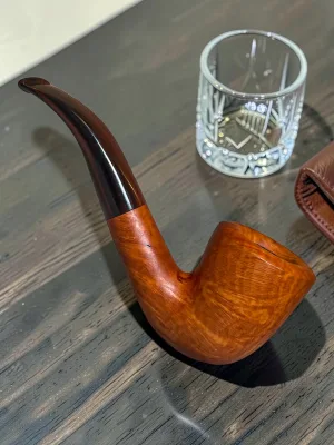 CleanTastePipe Briar Smoking Pipe, Bent Dublin Style, 5.5 Inch Length