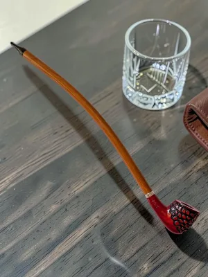 CleanTastePipe Churchwarden Smoking Pipe with 9mm Filter and Metal Tenon