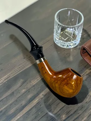 CleanTastePipe Tobacco Pipe, Rosewood Bowl with Acrylic Stem, 5.5-inch Length, 9mm Filter Compatible