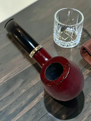 CleanTastePipe Hand-Carved Smoking Pipe Cherry Wood 5.25-Inch Length