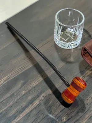 CleanTastePipe Infinity Hourglass Maple Wood Pipe, Amber Stained, 13.25 Inch Length