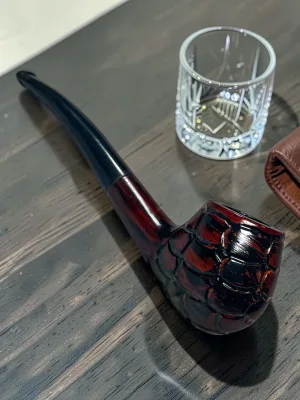 CleanTastePipe Tortoise Tobacco Pipe Curved Stem Durable Resin Shell