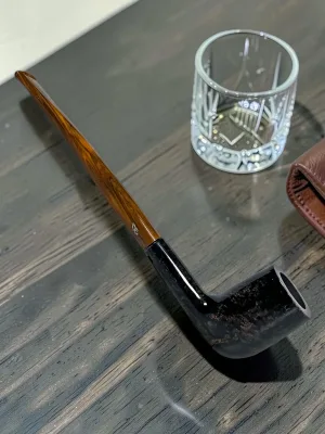 CleanTastePipe Briar Tobacco Pipe #20 Italian Briar Umber Swirl Bowl with Acrylic Stem 7.5-inch
