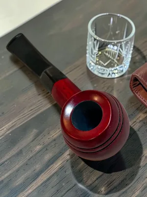 CleanTastePipe Hand-Carved Rosewood Tobacco Pipe Mahogany Finish 5.25 Inch Length