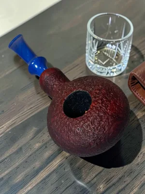 CleanTastePipe Briar Tobacco Pipe Squat Tomato Shape Amber Finish 6.25-inch Length
