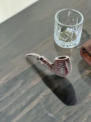 CleanTastePipe Mini Rusticated Tobacco Pipe with 9mm Filter Capacity