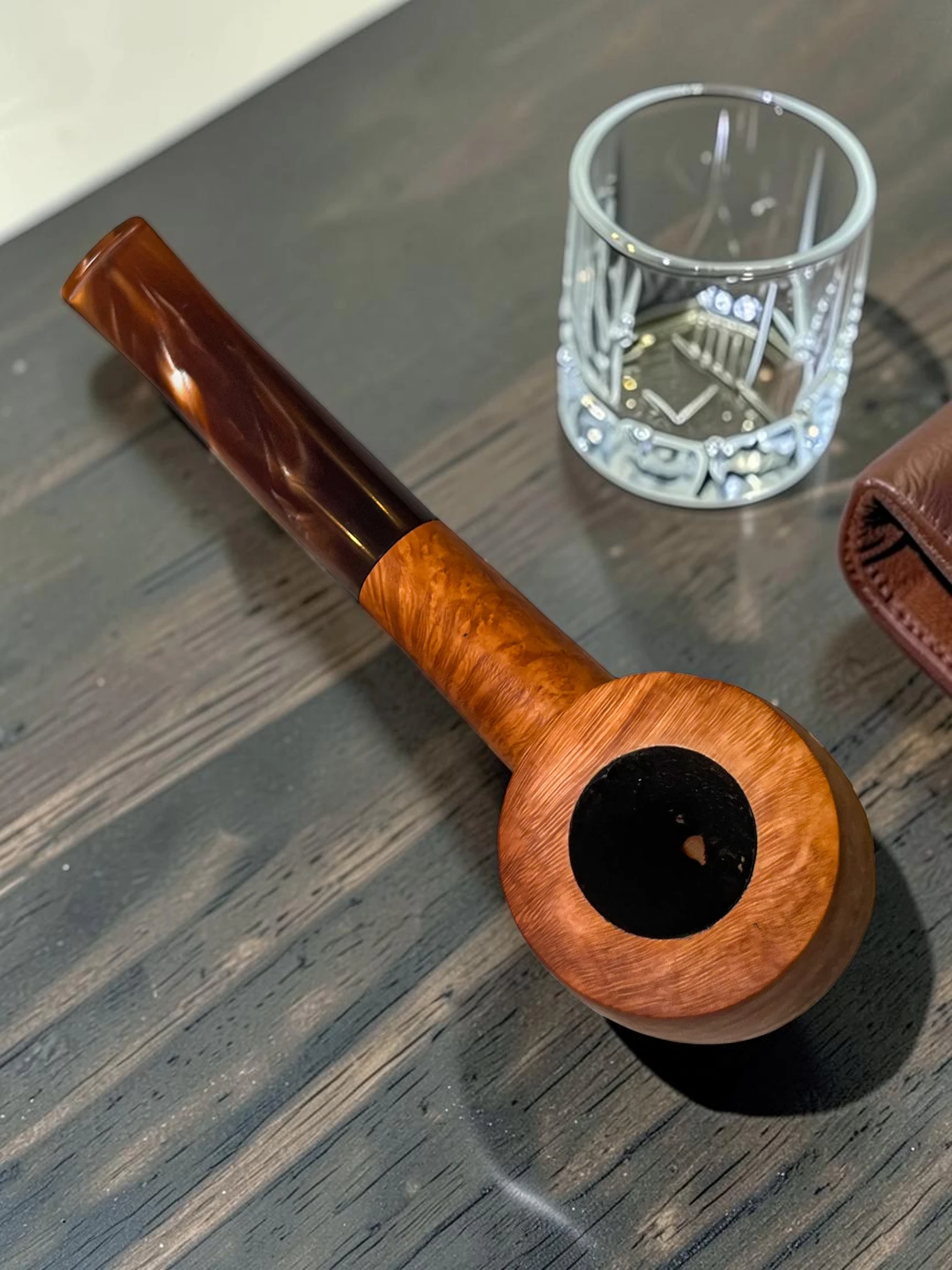 CleanTastePipe Briar Smoking Pipe, Billiard Style, 6.5-Inch Length