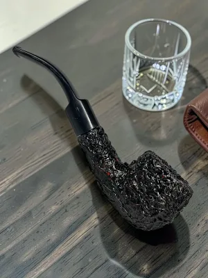 CleanTastePipe Tobacco Pipe Brown Bear Rosewood Rusticated Bowl 5.5 Inch