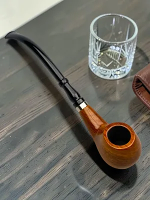 CleanTastePipe Sorcerer Smoking Pipe Pear Wood Bent Stem with Metal Tenon Filter