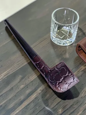 CleanTastePipe Straight Stem Tobacco Pipe Textured Bowl Design