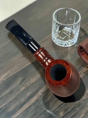 CleanTastePipe Tobacco Pipe, Carved Rosewood Bowl with Black Acrylic Mouthpiece, 5.5 Inch Length